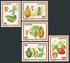 Rwanda 1287-1291,Mnh.Michel 1362-1365. Fruit 1987. Bananas, Pineapples, Papayas,