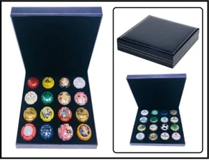 Look 17917 Sky Case Leatherette Design IN Blue For 16 champagne lids - Picture 1 of 6
