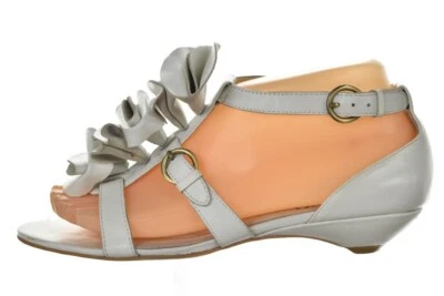 Jeffrey Campbell Womens Shoes Size 7 White Leather Gladiator Wedge Sandals - Image 1 of 4