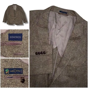 Blazer Abrigo Deportivo Bonobos Lanificio Di Pray Espiga Tweed Lana Hombre’s 46R - Imagen 1 de 12