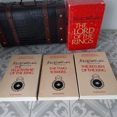 Lord of the Rings JRR Tolkien 1978 Book Set Houghton Mifflin Red Slipcase - Image 1 of 4