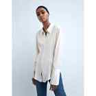 Zara Button Down Long Sleeve Blouse Ivory Milk Cream Size XS 3067 / 411 / 712