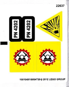 LEGO FOGLIO ADESIVO SOLO CAMION MINERARIO 4202 Nuovo da set 4202stk01 - Foto 1 di 2