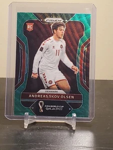 2022 Prizm World Cup - ANDREAS SKOV OLSEN - Green Wave Prizm - Denmark RC #66 - Picture 1 of 2