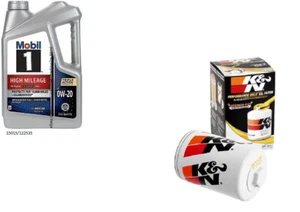 Mobil1 0W20 Full Syn. H/M Engine Oil - 5 Quarts w/K&N HP-2011 Engine Oil Filter - Picture 1 of 1