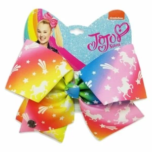 JoJo Hair Bow Siwa Large Cheer Rainbow with Stars Unicorn NWT New With Tags - Picture 1 of 4