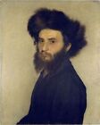 36"Art décoration maison peinture à l'huile faite main portrait d'un jeune homme juif sur toile