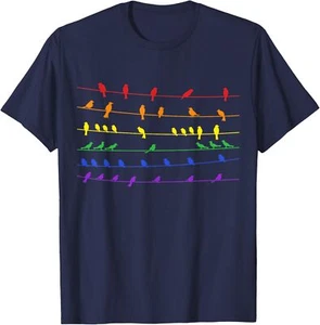 Felpa con cappuccio maglietta Birds Rainbow Subtle Pride Month Flag LGBT Bird Lover - Foto 1 di 12