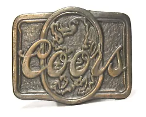 FIBBIA CINTURA CINTURA VINTAGE RETRO COORS BIRRA LOGO PUBBLICITÀ OTTONE FINITURA - Foto 1 di 3