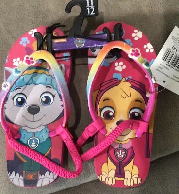 Paw Patrol Girls Toddler Beach Sling Back Pink Flip Flops  Size 11-12 - Image 1 of 4