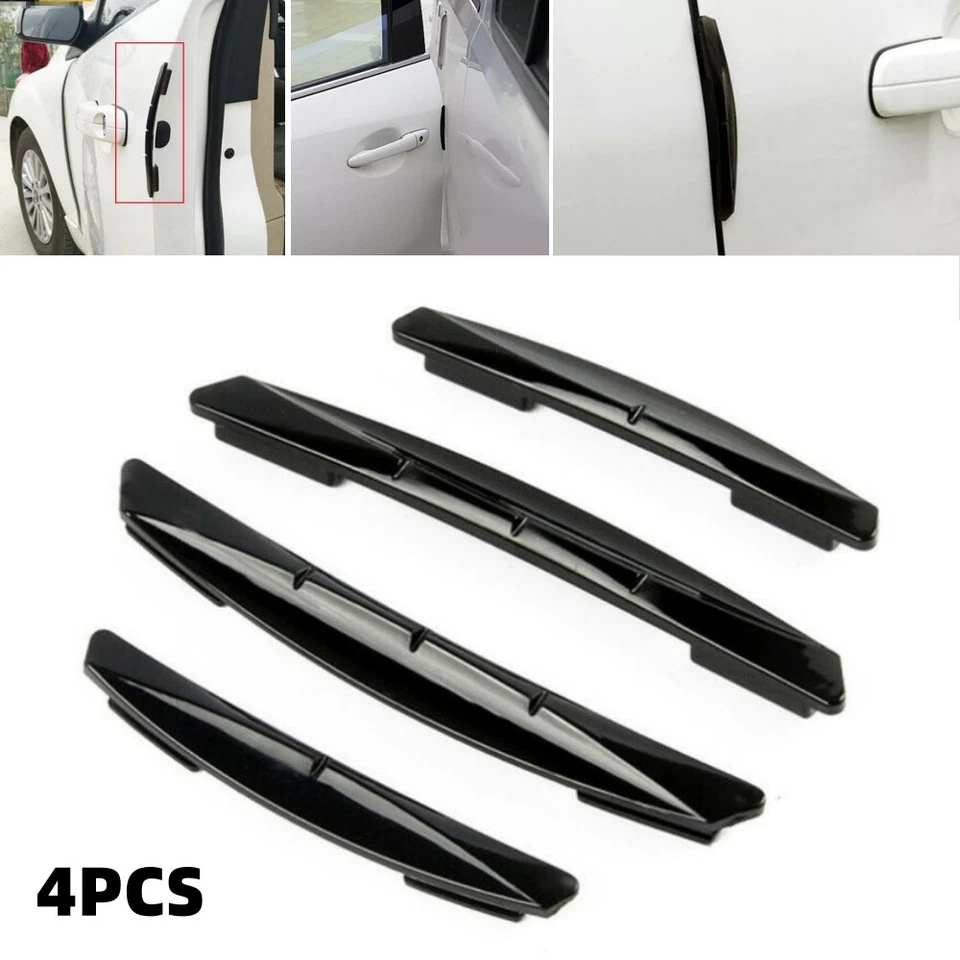 Protector de borde de puerta de coche 4 piezas negro moldeado moldura protector contra arañazos tira cubierta Foto 1 de 4