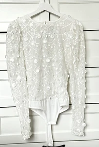 Blusa Top Body Mujer ASOS Y.A.S Fiesta Celebración Manga Larga Blanca Talla M - Imagen 1 de 7