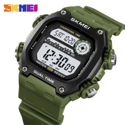 SKMEI Reloj Hombre Cuenta Regresiva Relojes Deportivos Reloj Pulsera Digital Alarma Cronómetro Niños Foto 1 de 4