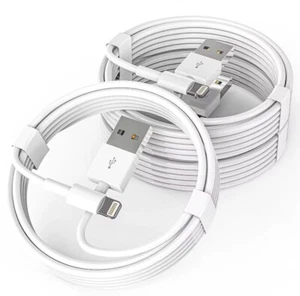 5 Pack - 2 Metre Apple iPhone Long Durable Charger Fast Cable USB Lead - Picture 1 of 6