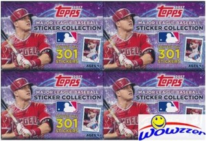 (4)2017 Topps Baseball Stickers MASSIVE Factory Sealed 50 Pack Box-1,600 Sticker
