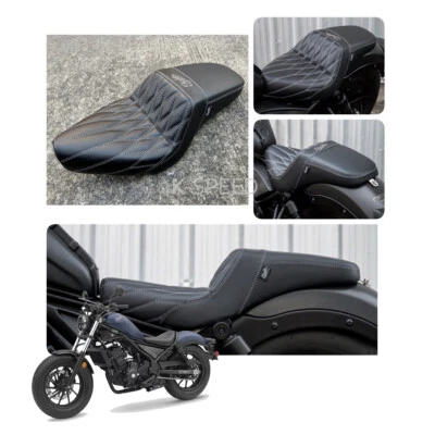 Replacement Double Cushions Dual Seat Black Fits Honda Rebel 300 500 2017 - 2022 - Image 1 of 4