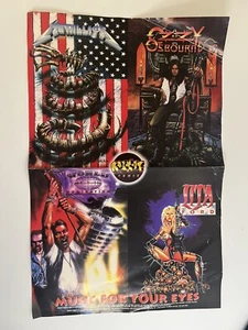 Vtg Rock-it Comix PROMO Poster 17 X 11 - Metallica Ozzy Osbourne Lita Ford 1993 - Picture 1 of 11