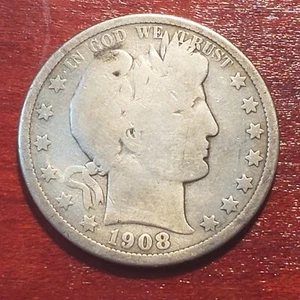 Medio dólar barbero de plata 90 % cabeza libertad Estados Unidos 1908 O - Imagen 1 de 2