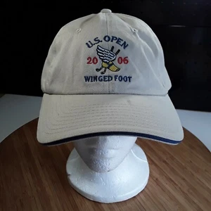 US Open 2006 Winged Foot Hat Cap Adjustable Strap Back Golf Tan 106th - Picture 1 of 5