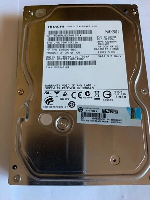 Hitachi 160GB HDD HP P/N: 588596-002 0F13650 7200 RPM SATA 3.0 Gb/s - Image 1 of 2