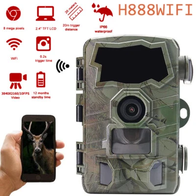 H888WIFI Wildlife Cameras Night Vision Motion Activated IP66 Waterproof Hunting - Image 1 of 4