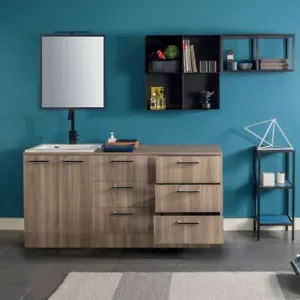 Mobile Lavatoio da Lavanderia Completo 180 con Pilozzo in Ceramica e 6 Cassetti - Foto 1 di 12