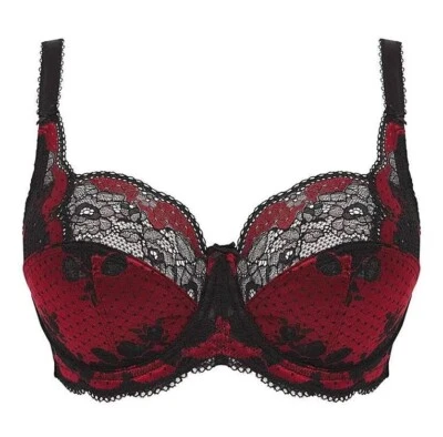Panache Clara Black Red Full Cup Underwired Bra - image 1 of 3