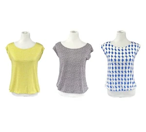 Lot Of 3- Ann Taylor Loft Women’s XS Blouse Top Cap Sleeves Elastic Waist Loose - Picture 1 of 24