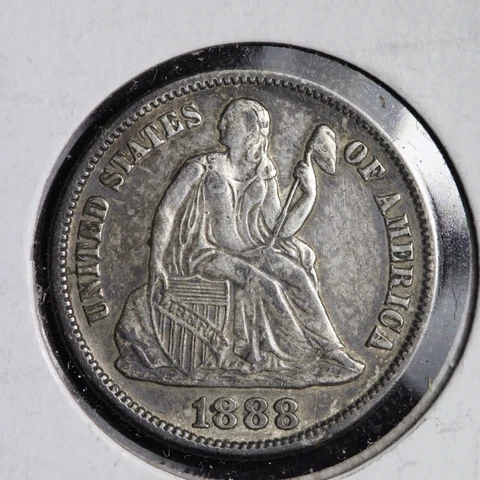 1888-S Seated Liberty Silver Dime CHOICE XF/AU E195 GHM Cover