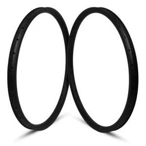 2 PC 29er AM DH MTB Bicycle Carbon Rim Asymmetric Tubeless Wheel UD Matte Finish - Picture 1 of 6