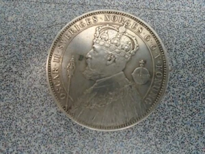 SWEDEN OSCAR II 2 KRONOR 1897 SILVER JUBILEE SILVER COIN SWEDEN - Picture 1 of 2