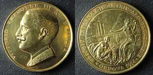 Medaglia - Vittorio E. III - Genova 1914 - Esposizione internazionale - Imagen 1 de 1