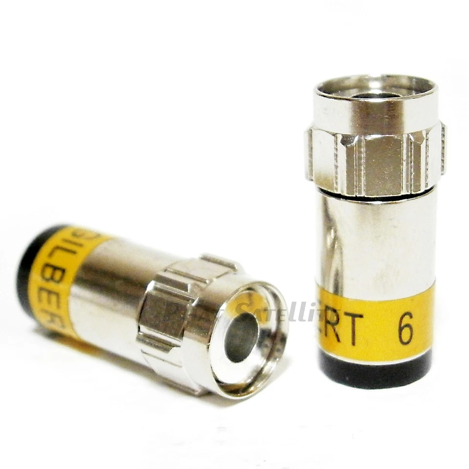 UltraEASE RG6 Coaxial F-connectors UV Resistant Polymer Brass RG-6 Fittings 4pc - Image 1 of 1