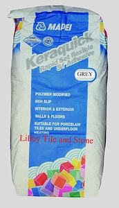 Rapid Set Tile Adhesive Mapei Keraquick S1 Grey 20kg Deformable No Vertical Slip - Picture 1 of 3