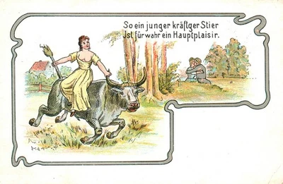 Postal* Un toro tan joven y fuerte es sin duda un plaisir principal (AB) 70321 - Imagen 1 de 2