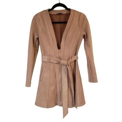 Gabardina corta privada talla pequeña camel bronceado media cremallera Foto 1 de 4