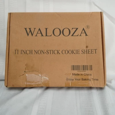WALOOZA 11 pulgadas antiadherente bandeja para hornear galletas juego de 2 bandejas doradas duraderas Foto 1 de 4