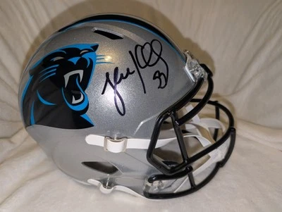 LUKE KUECHLY SIGNED PANTHERS FULL SIZE HELMET Replica Beckett COA - Image 1 of 4