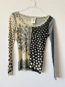 FUZZI Jean Paul Gaultier Gr. M Rare Mesh Abstract Top Dotted Multi MAKELLOS - Bild 1 von 6