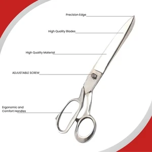 10" Heavy Duty Tailor Shears Professional Sewing Scissors for Leather & Fabric - Picture 1 of 9