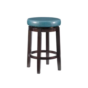 Maya Counter, Brown Stool, 24", Teal - Picture 1 of 10