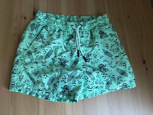 Art Class Boys Swim Trunks Large 10/12 Neon Mint Green Black Bathing Suit Lined - Picture 1 of 3