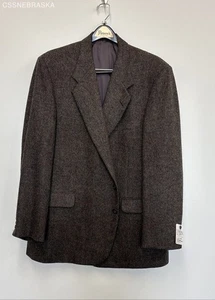 H. FREEMAN & SON Brown Men's Vintage Tweed Windowpane Blazer - Size 44R - Picture 1 of 9