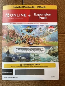 NEW 12 Months Nintendo Switch Online Membership + Expansion Pack eShop Key USA - Picture 1 of 1