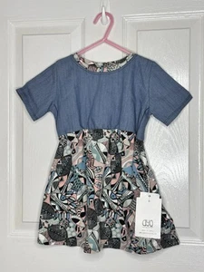 Artsy Tunic Style Top Girls Size 7-8 Short Sleeeve Pattered Stretchy - Picture 1 of 3