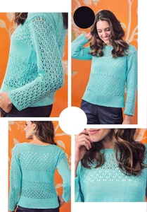 SUÉTER PATRÓN TEJIDO 81-127cm ENCAJE TEXTURIZADO MANGA LARGA DK SKM M8A - Imagen 1 de 1