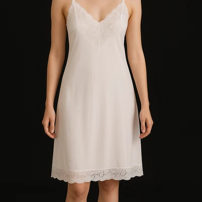 FARR WEST x SAKS 5TH AVE XS 34 Luxe Lacy White Taffeta Full Slip - Image 1 of 4