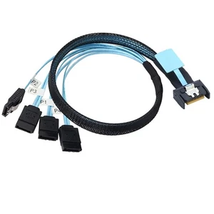 Câble SlimSAS 8654 MCIO 4I 38 broches vers 4x SATA PCIE5.0 PCI-E serveur Data6904 - Photo 1/6