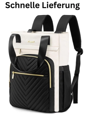 LOVEVOOK Laptop Rucksack Damen Elegant 15.6 Zoll 2 in 1 Handtasche Wasserdicht S - Bild 1 von 4