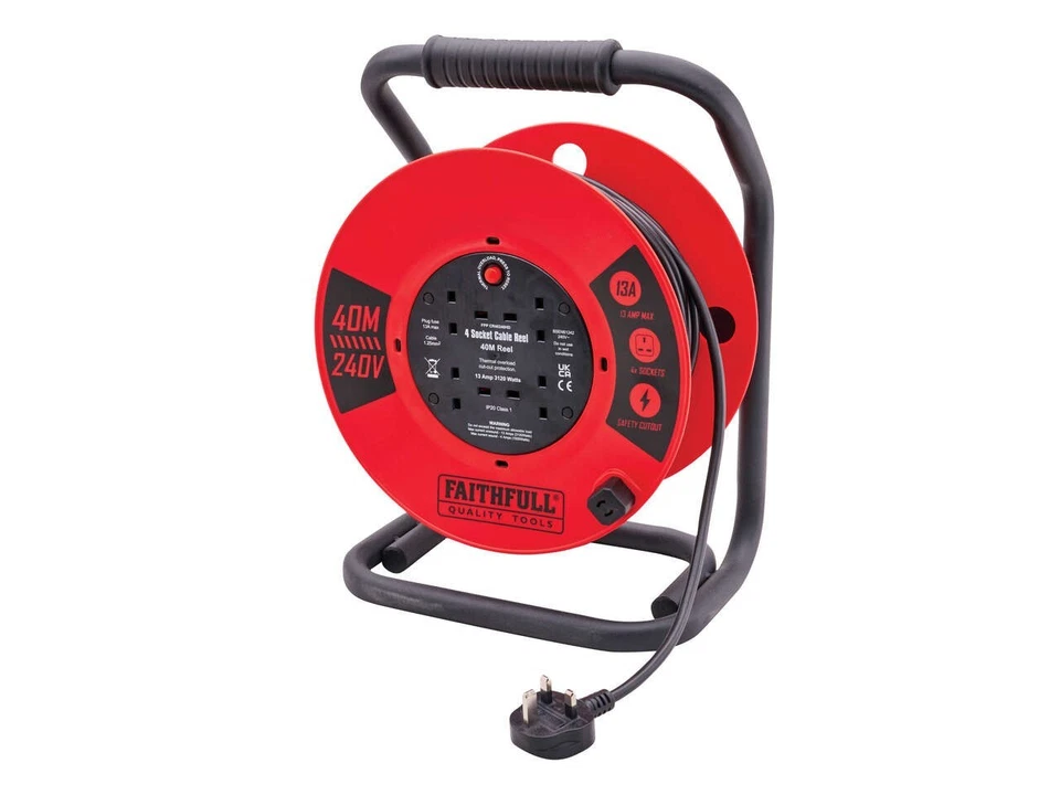 Faithfull 40m 13A Heavy Duty Cable Reel - Image 1 of 1